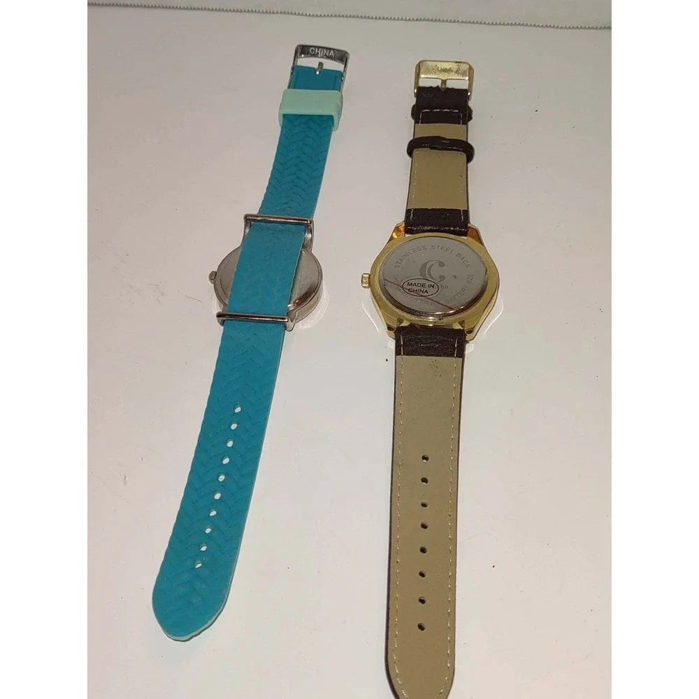 Charming Charlie Watch 2pc Chevron Mint Green Brown Dial Quartz Japan Singapore